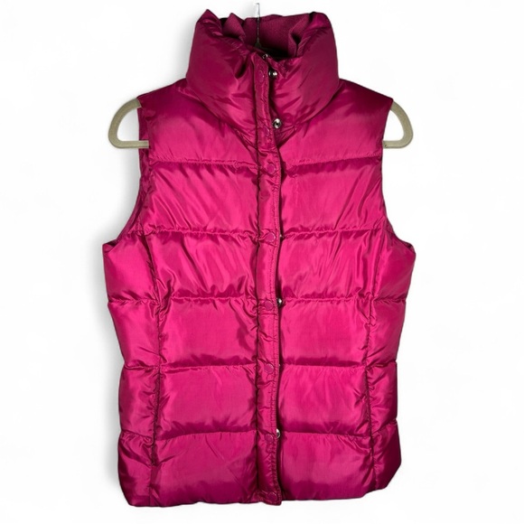 J.CREW Women's Fuchsia Down Puffer Vest w/adjustable waist string Size Small - Picture 1 of 7